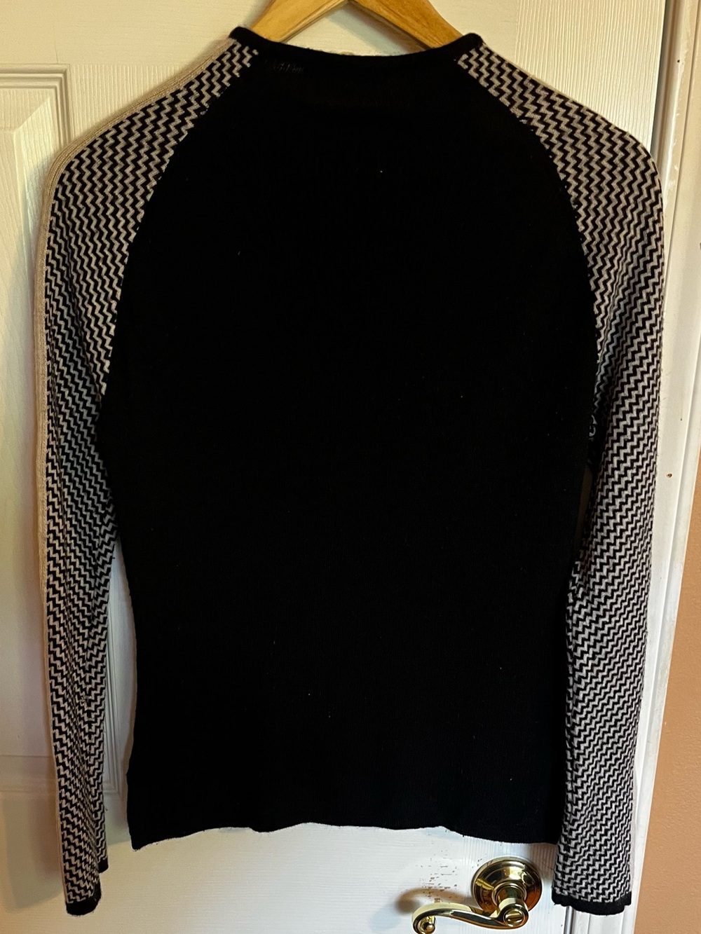 Smartwool ✨ Base Layer Ski Sweater Black and Ivory Merino Wool Blend - Picture 3 of 6